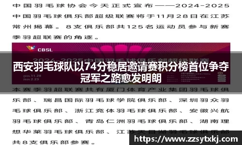 西安羽毛球队以74分稳居邀请赛积分榜首位争夺冠军之路愈发明朗